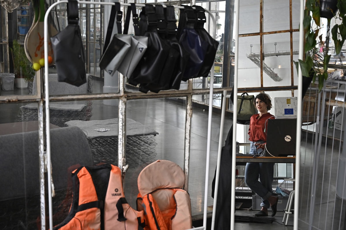 Refugee boats given new life as bags in Berlin Refugee boats given new life as bags in Berlin